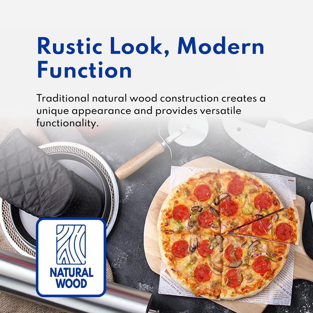 New Star Foodservice 50295 pizza peel ergonomic wooden handle for safe lifting