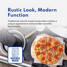 New Star Foodservice 50295 pizza peel ergonomic wooden handle for safe lifting