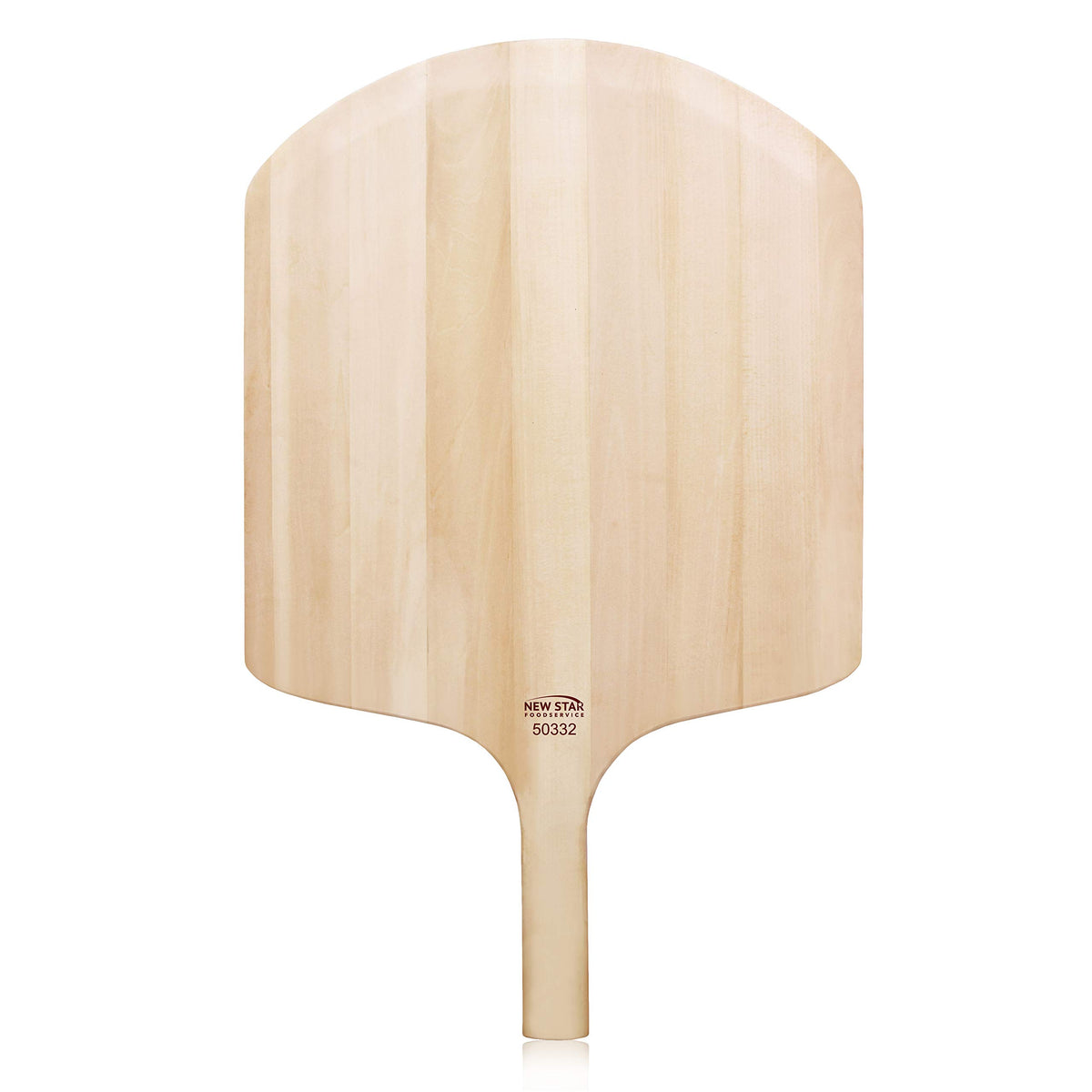 New Star Foodservice 50332 pizza peel with blade-under design for easy pizza transfer.