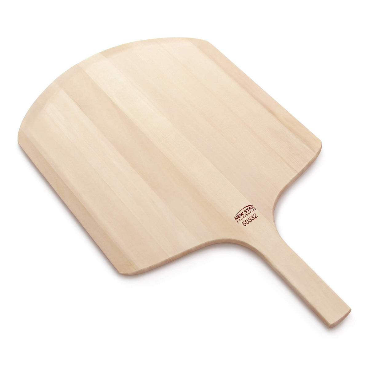 New Star Foodservice 50332 wooden handle provides secure control while lifting pizzas.