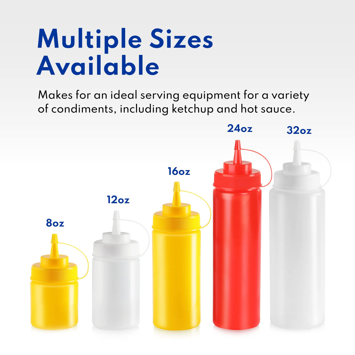 New Star Foodservice 6-pack condiment bottles for kitchen use