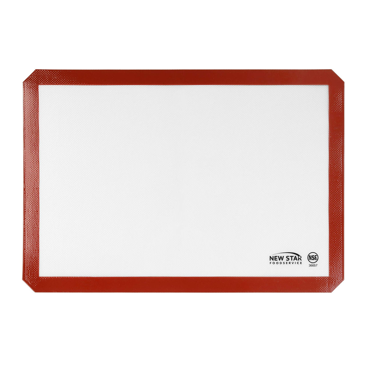 New Star Foodservice baking mat 14x20 two-thirds size provides a nonstick lining for effortless baking.