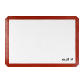 New Star Foodservice baking mat 14x20 two-thirds size provides a nonstick lining for effortless baking.
