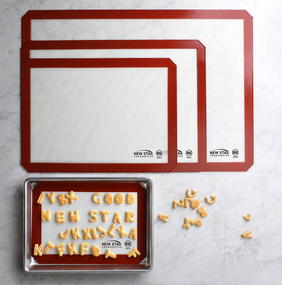 New Star mat features a durable surface suitable for heavy-duty baking workloads.