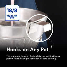 New Star Foodservice easy-care strainer cleans quickly after busy service.