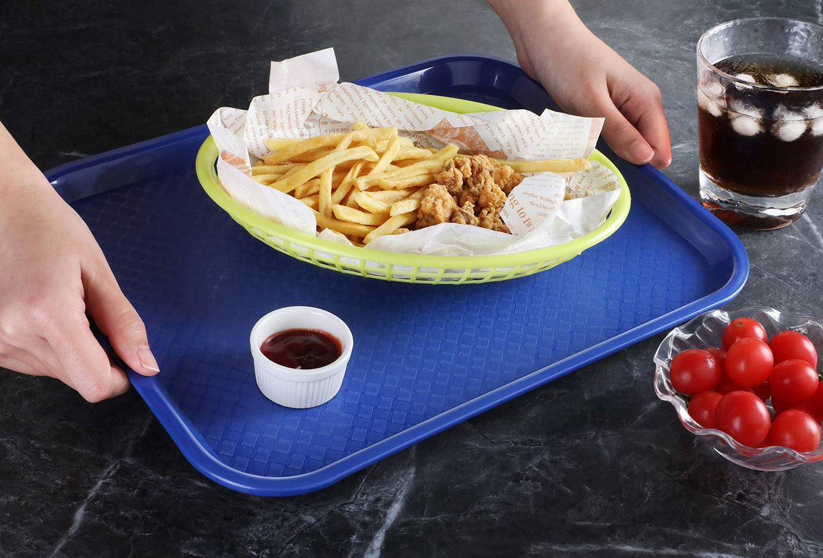 New Star Foodservice blue tray eco-friendly option with long-lasting plastic