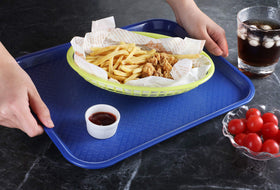 New Star Foodservice blue tray eco-friendly option with long-lasting plastic