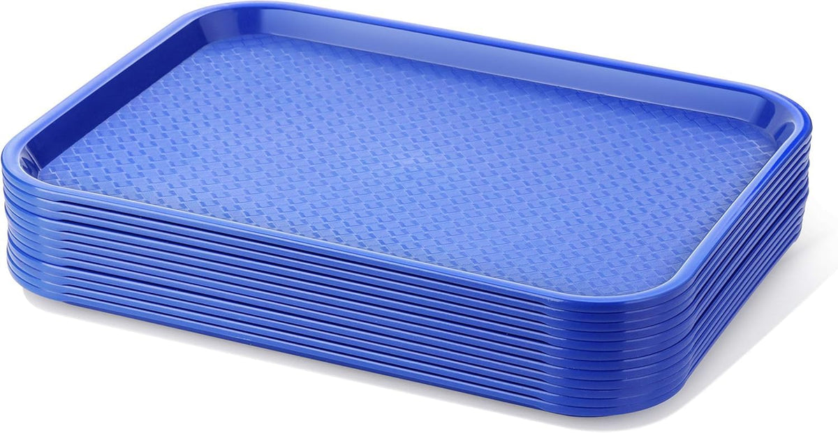 New Star Foodservice blue fast-food tray front view for carrying meals efficiently