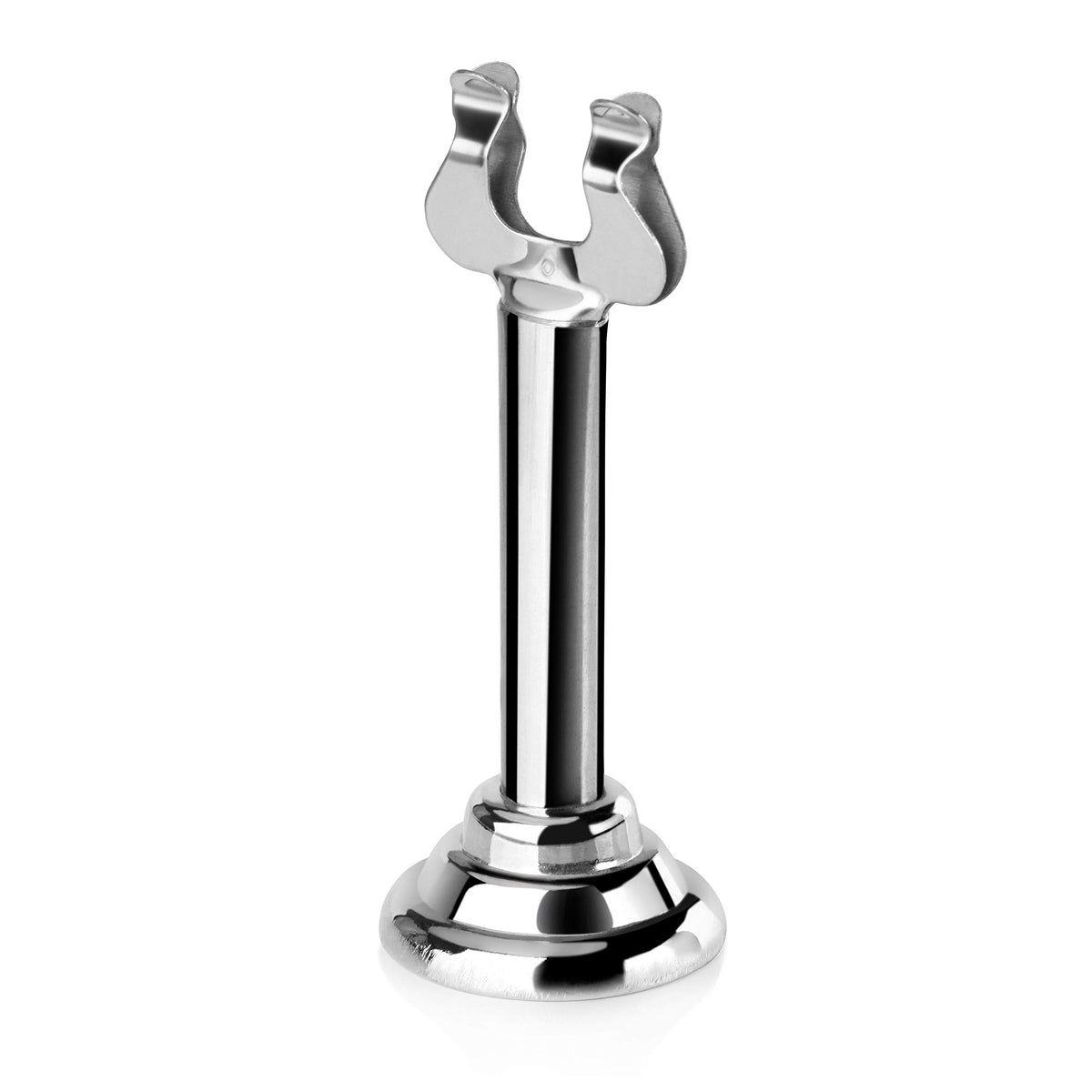 New Star Foodservice harp-clip holder with silver finish for secure card and photo display.
