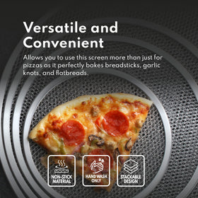 New Star 16-inch screen ideal for baking, reheating, and staging pizzas