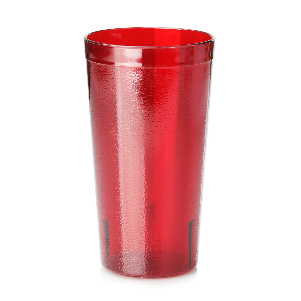 New Star Foodservice red 16oz polycarbonate tumbler, impact-resistant for daily restaurant use.