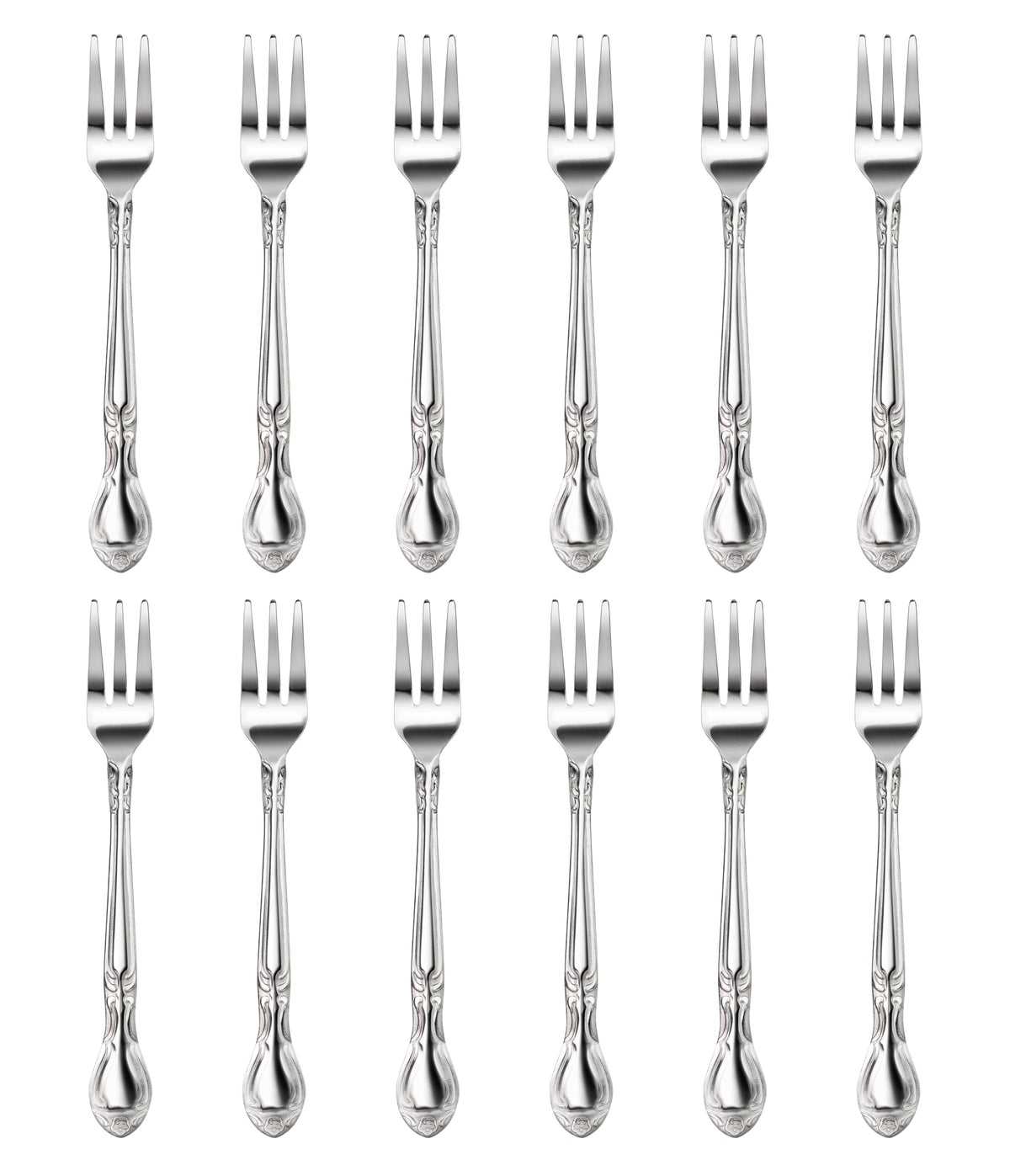 New Star Foodservice Rose Pattern Oyster Fork 5.8 inches, durable stainless steel for busy tables