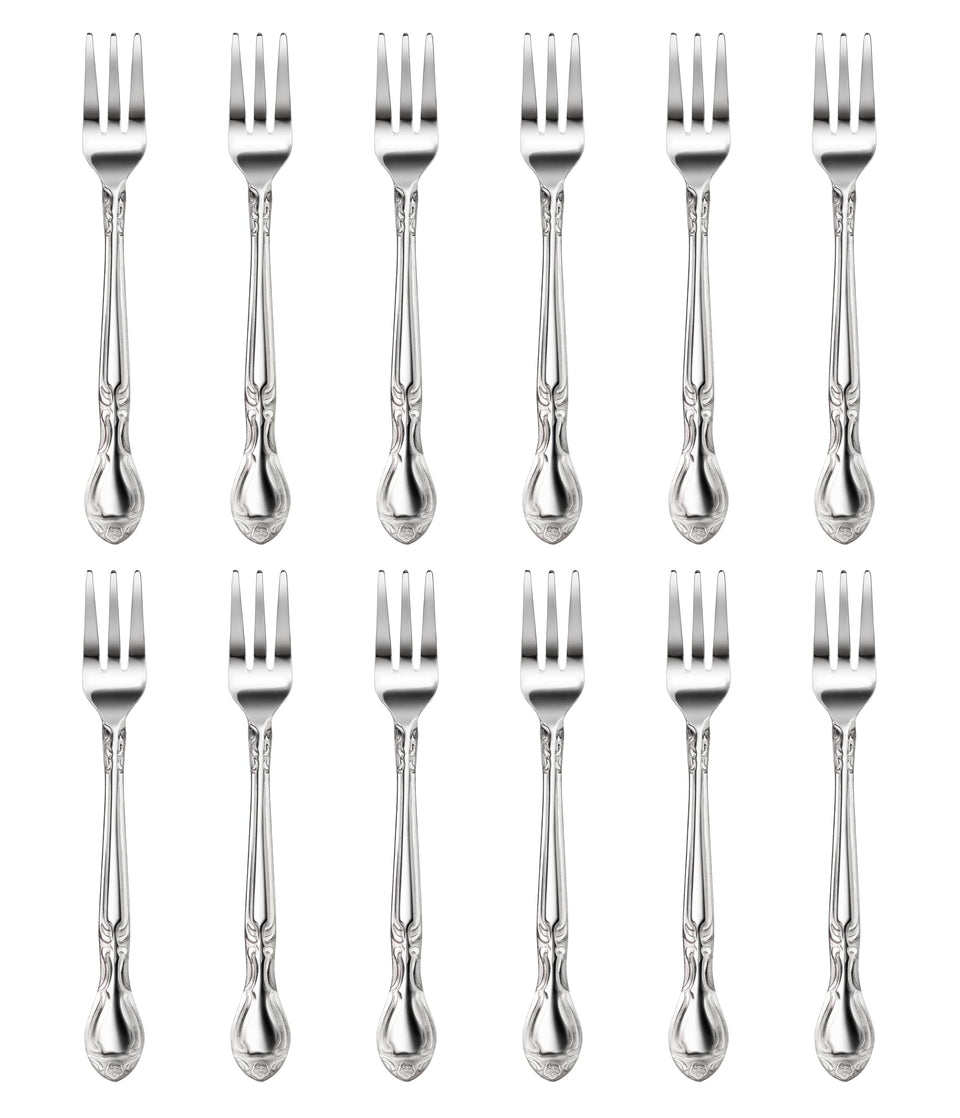 New Star Foodservice Rose Pattern Oyster Fork 5.8 inches, durable stainless steel for busy tables