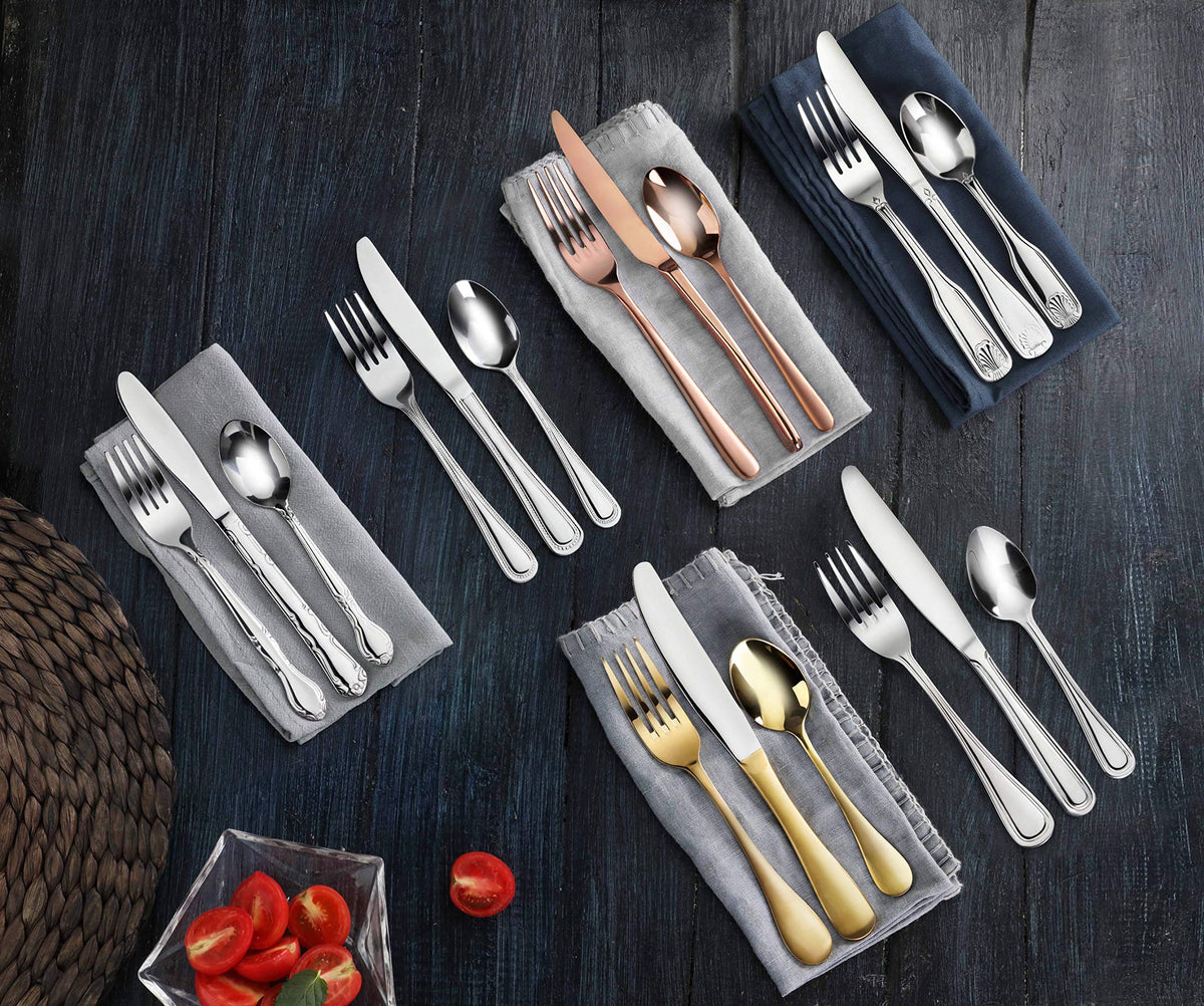 Rose pattern coordination with existing flatware for cohesive tablescapes