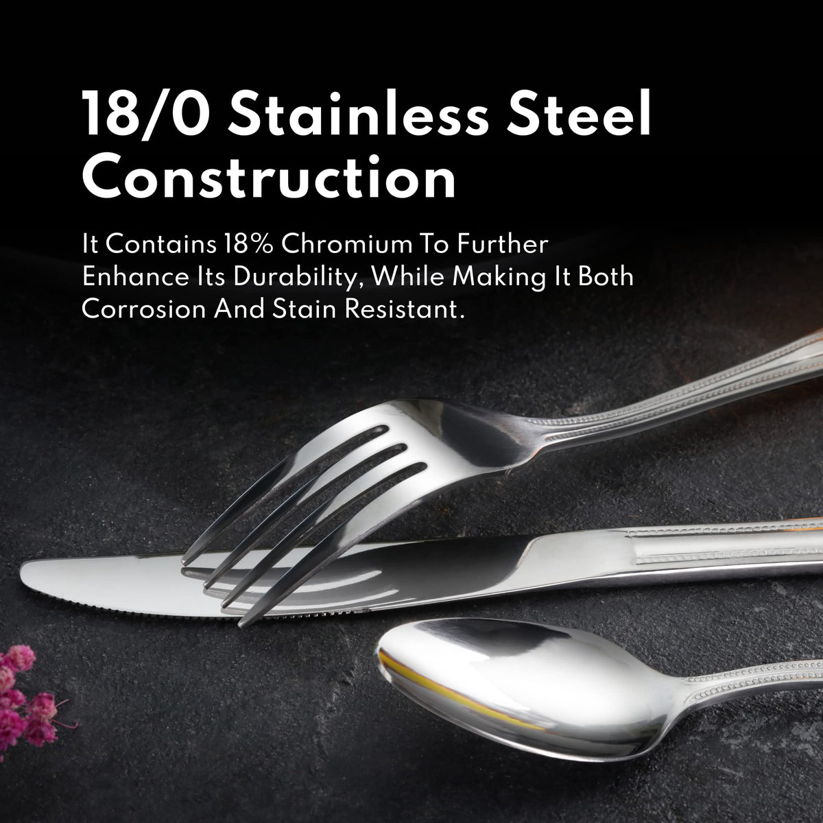 Set of 12 forks ensures easy stocking for high-volume service