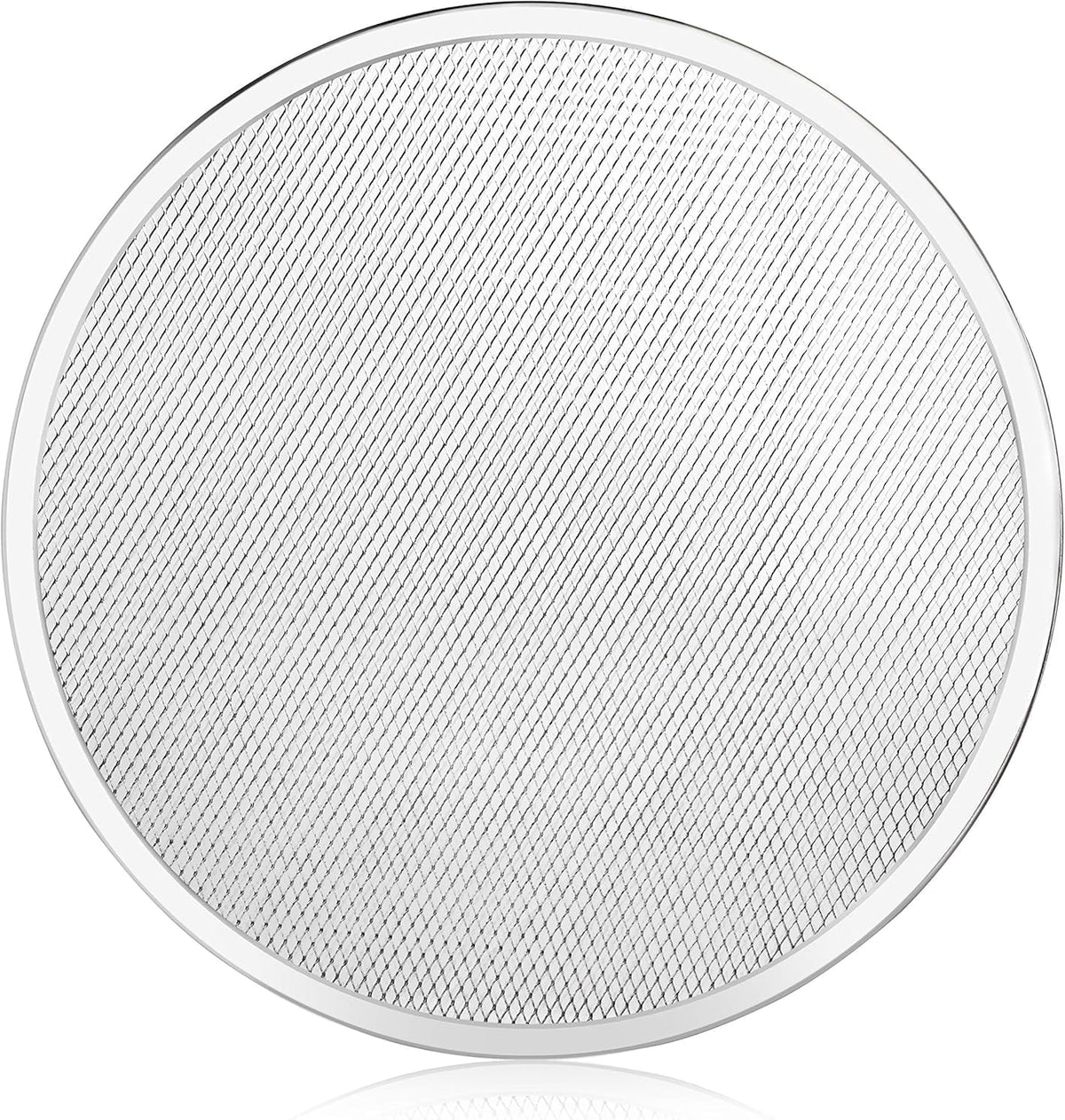 New Star Foodservice seamless aluminum pizza screen close-up with smooth edges for snag-free prep.