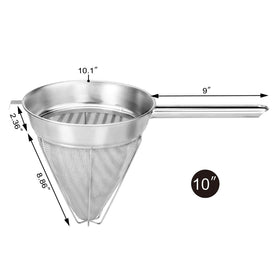 New Star Foodservice stainless steel strainer 18-8 resists staining during heavy-duty use.
