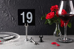 New Star Foodservice table-number holder helps guests locate their table.