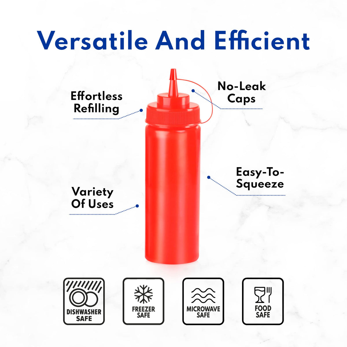 New Star Foodservice translucent bottle offers clear view of sauces and oils.