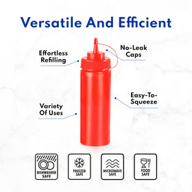 New Star Foodservice translucent bottle offers clear view of sauces and oils.