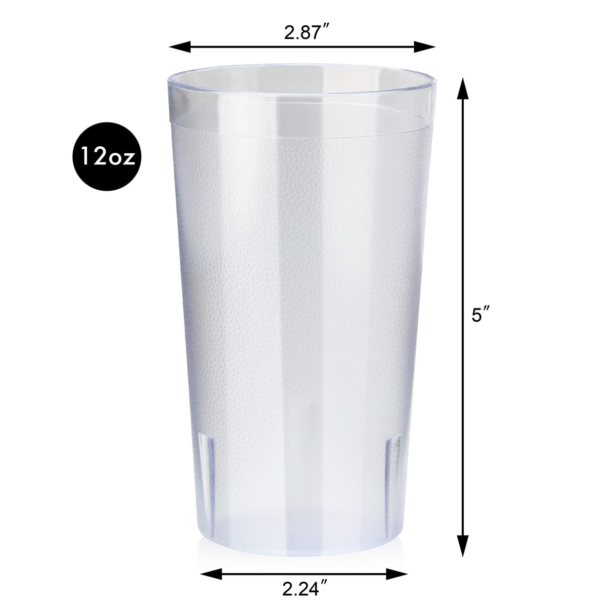 New Star Foodservice 12oz tumbler stacked, space-saving design