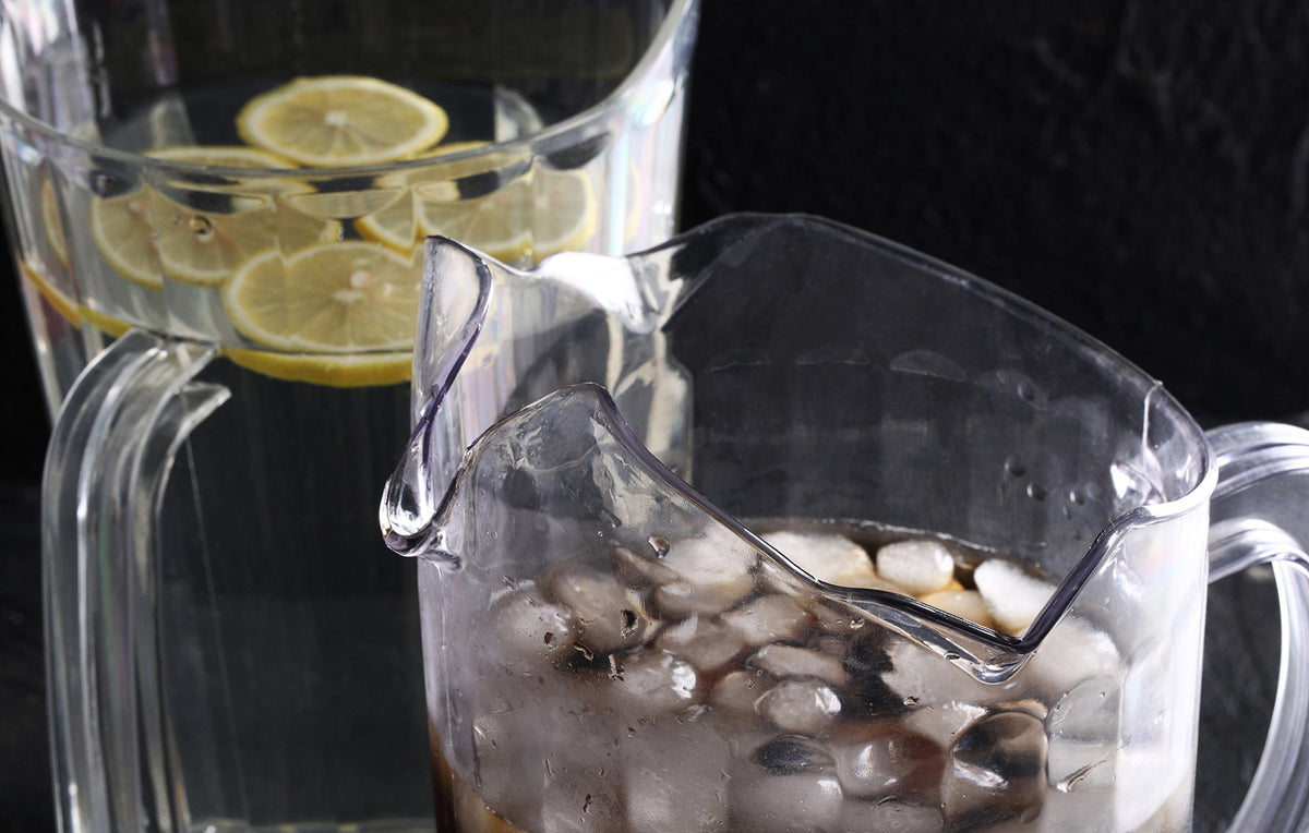 New Star Foodservice Water Pitcher 60oz dishwasher-safe for high-volume kitchens.