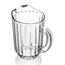 New Star Foodservice Water Pitcher 60oz pour view demonstrates smooth, drip-free serving.