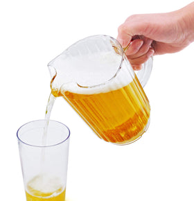 New Star Foodservice Water Pitcher 60oz transparent design helps monitor beverage levels.