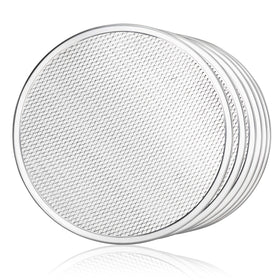 New Star Foodservice 12-inch pizza baking screen front view enables fast, even browning in busy kitchens.