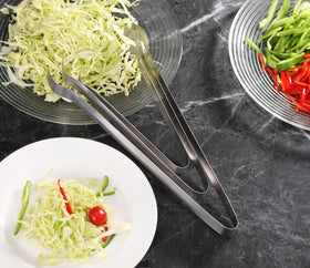 New Star Pom Tong stainless steel, 6.5-inch, comfortable hand feel.