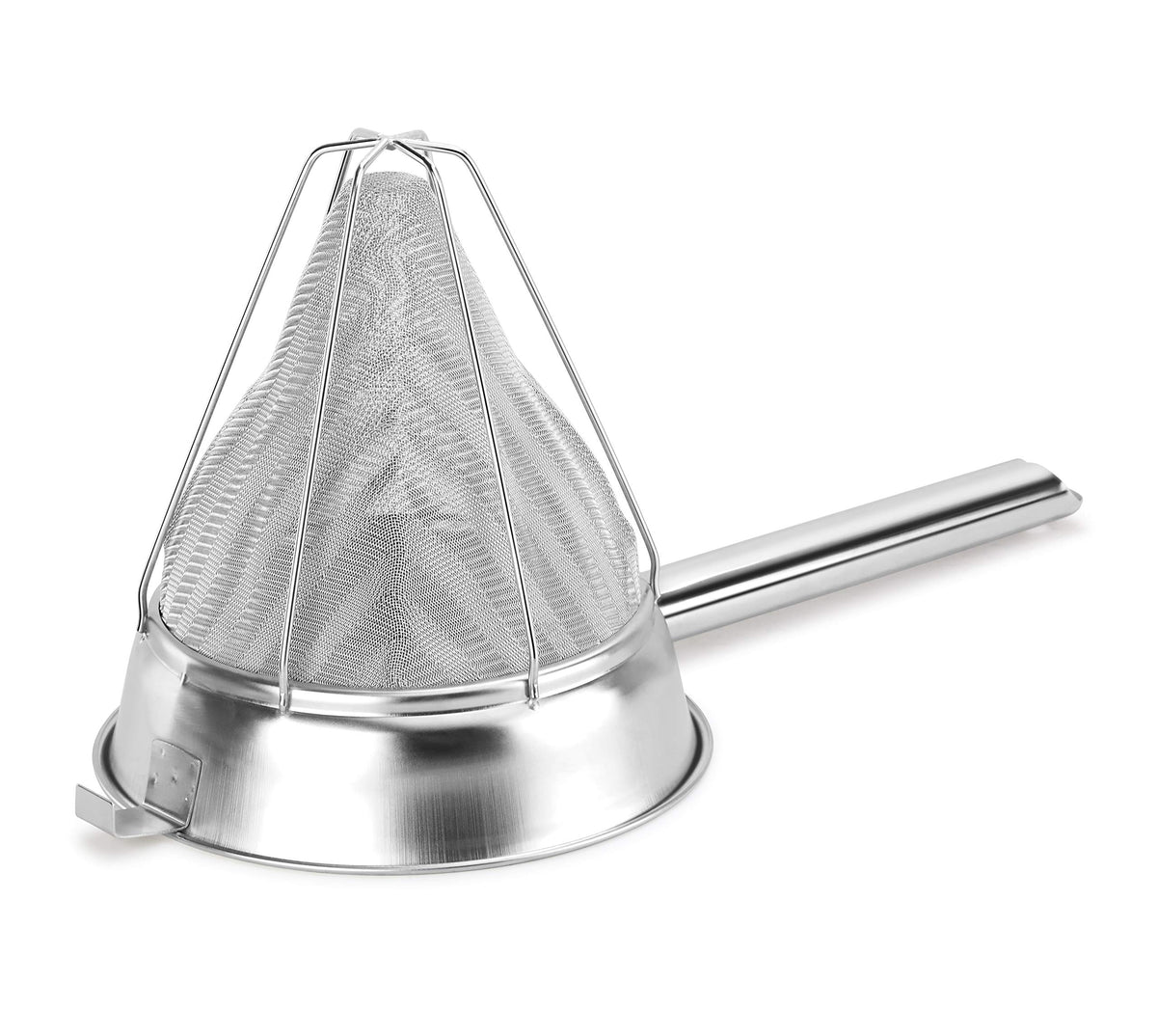 New Star Reinforced Bouillon Strainer 8-Inch durable handle supports daily restaurant use.