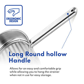 New Star Reinforced Bouillon Strainer 8-Inch ideal for hot sauce and stock prep.