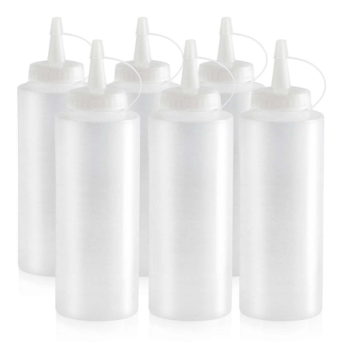 New Star squeeze bottle with open-cap design prevents spills during busy service