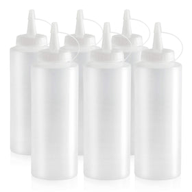New Star squeeze bottle with open-cap design prevents spills during busy service