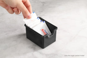 New Star sugar packet holder black closeup shows sturdy SAN plastic