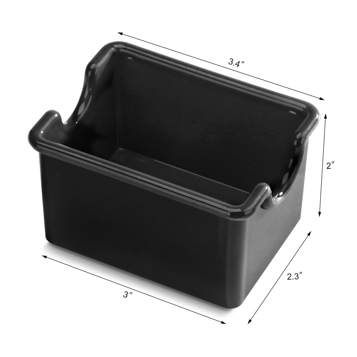 New Star sugar packet holder black side view keeps condiments organized