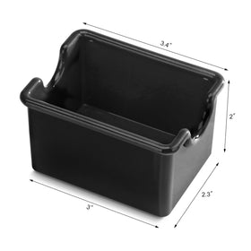 New Star sugar packet holder black side view keeps condiments organized