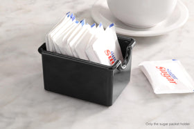 New Star sugar packet holder black top view fits on any tabletop