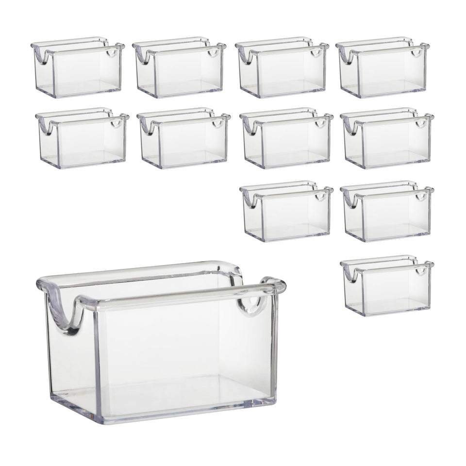New Star sugar packet holder in clear plastic, keeps packets organized.