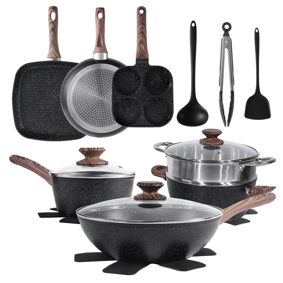 NEWBULIG 17-piece set overview for versatile everyday cooking