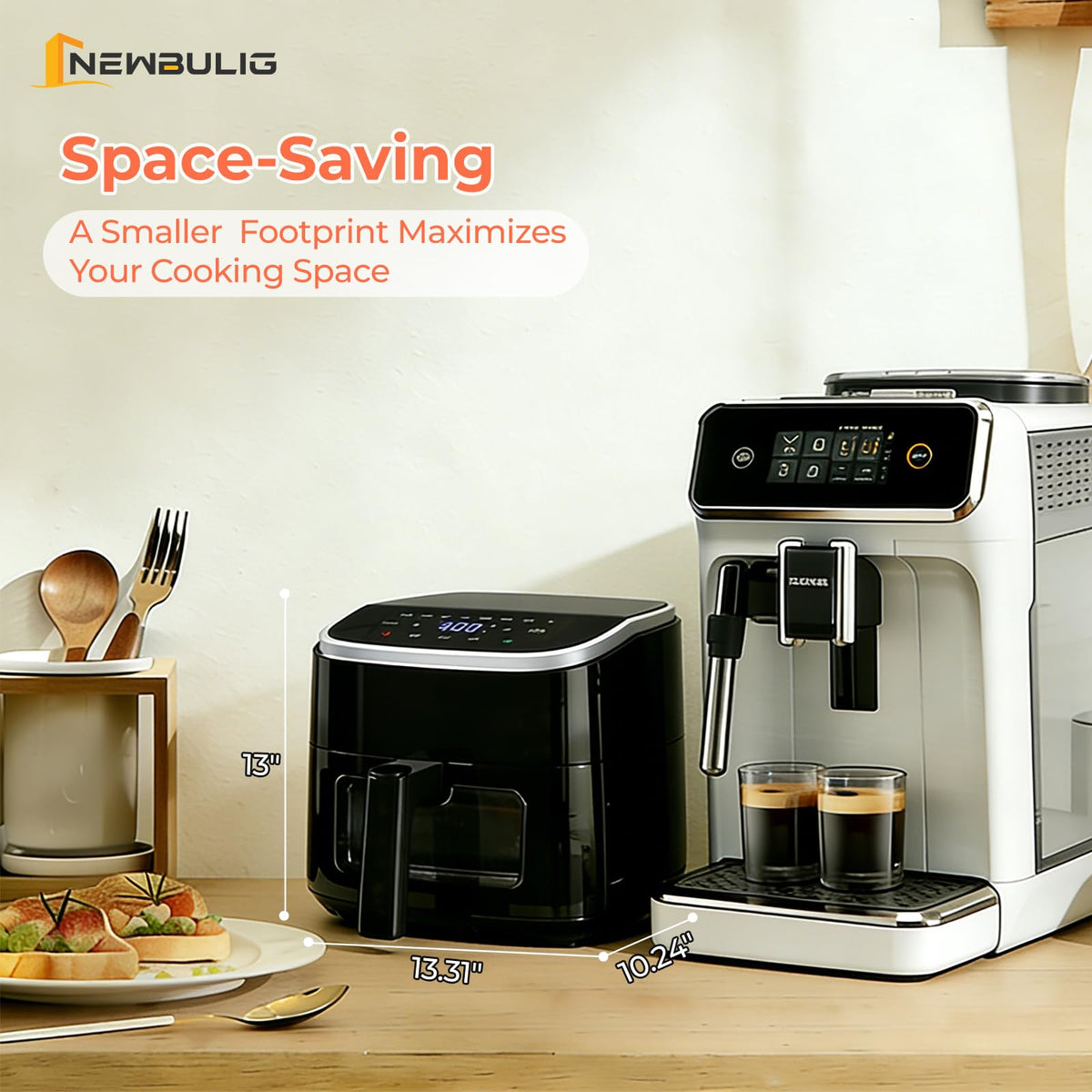 NEWBULIG Air Fryer nonstick basket is easy to clean.