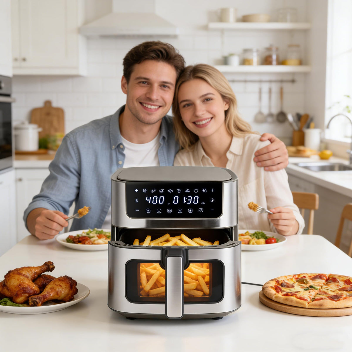 NEWBULIG nonstick basket cleans quickly with top-rack dishwasher-safe design.