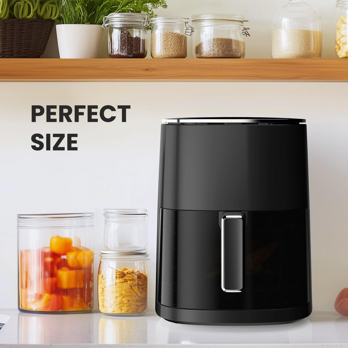 NEWBULIG Air Fryer 12 modes cover roast, bake, dehydrate, and more for versatility.