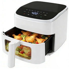 NEWBULIG Air Fryer compact front view shows 4QT design for small spaces