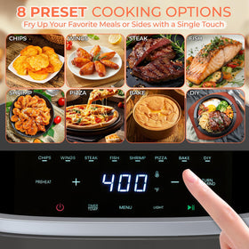 NEWBULIG Air Fryer interior light highlights browning without opening the basket.