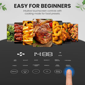 NEWBULIG Air Fryer nonstick basket is dishwasher safe for easy cleanup after meals.