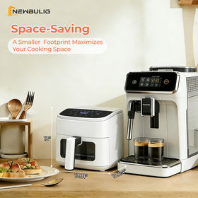 NEWBULIG Air Fryer nonstick basket cleans easily.