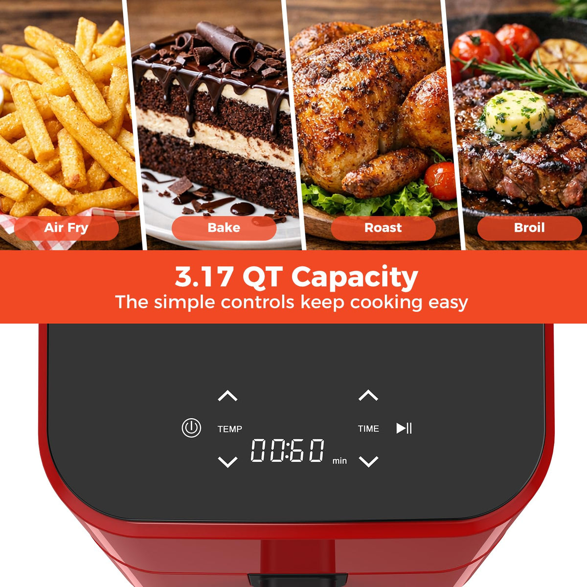 NEWBULIG Air Fryer nonstick plate enables effortless cleanup after cooking
