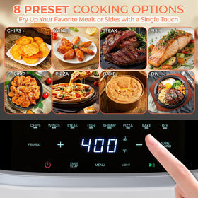 NEWBULIG Air Fryer see-through window lets you monitor progress.
