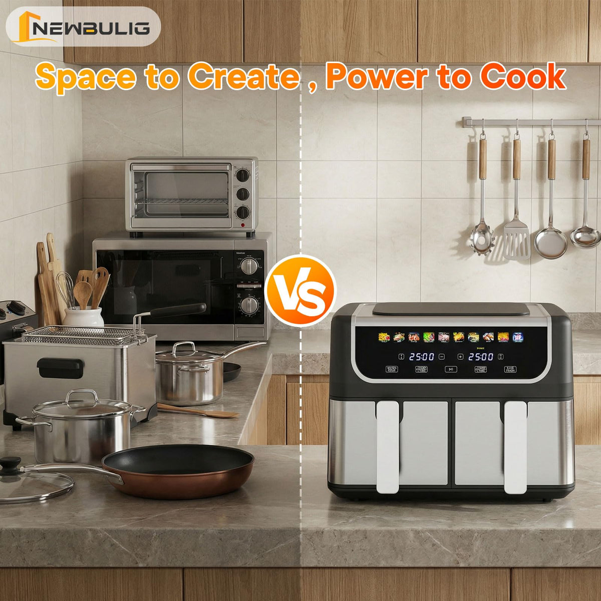 NEWBULIG Auto Shake Reminder for even browning without constant monitoring